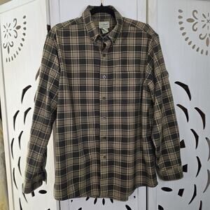 LL Bean Men's Classic Long Sleeve Plaid Button Down with Pocket ID 253770 Size M